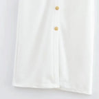 HXAO Ruched Shirt Midi Dresses 2025 Woman Summer Sleeveless Black White Dress Women Bodycon Elegant Casual Women's Dress 088