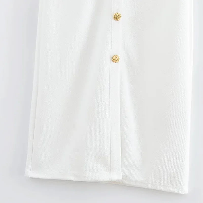 HXAO Ruched Shirt Midi Dresses 2025 Woman Summer Sleeveless Black White Dress Women Bodycon Elegant Casual Women's Dress 088