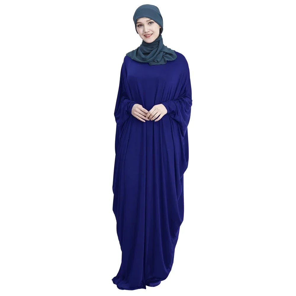 Ramadan Muslim Hijab Dress Abaya Dubai Prayer Garment One Piece Robe Islam Dresses for Women Solid Long Khimar Gown Turkey