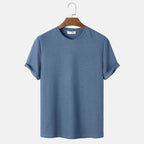 Men Summer Solid Color Round Neck Basic T-Shirts