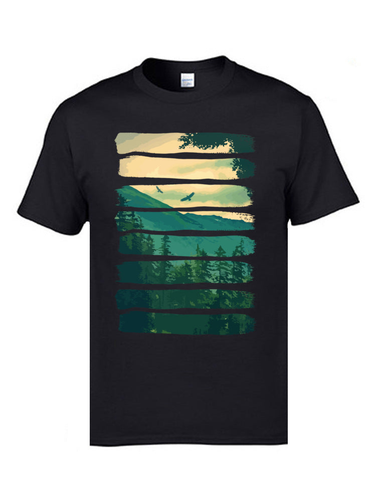 Hill Ridge Mountain Natura Landscape T Shirts College Univer