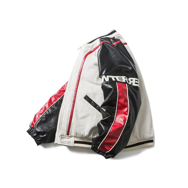 Letter Printing Contrast Stitching Loose Baseball Uniform