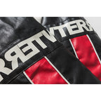 Letter Printing Contrast Stitching Loose Baseball Uniform