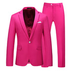 Multi-Color Two-piece Suit Men's Solid Color Slim Fit
