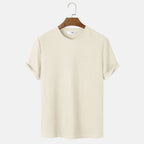 Men Summer Solid Color Round Neck Basic T-Shirts