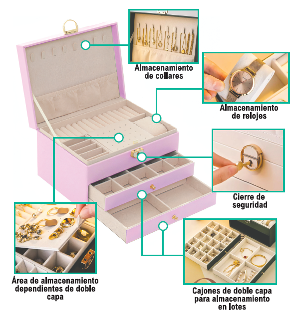 Caixa de joias de 3 andares