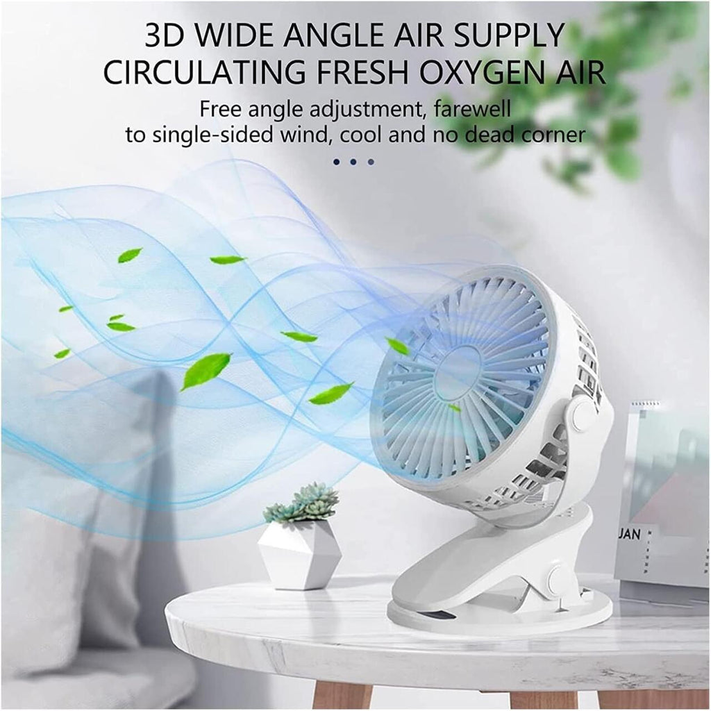 Mini Ventilador de Clip Silencioso para Interiores y Exteriores