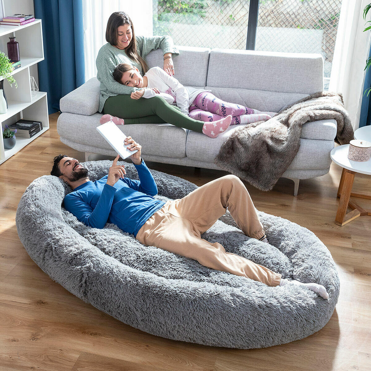 Cama para Cães Humanos | Cama para Cães Humanos XXL InnovaGoods Cinza