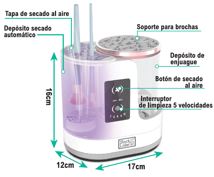Limpador de escovas elétrico 3 em 1