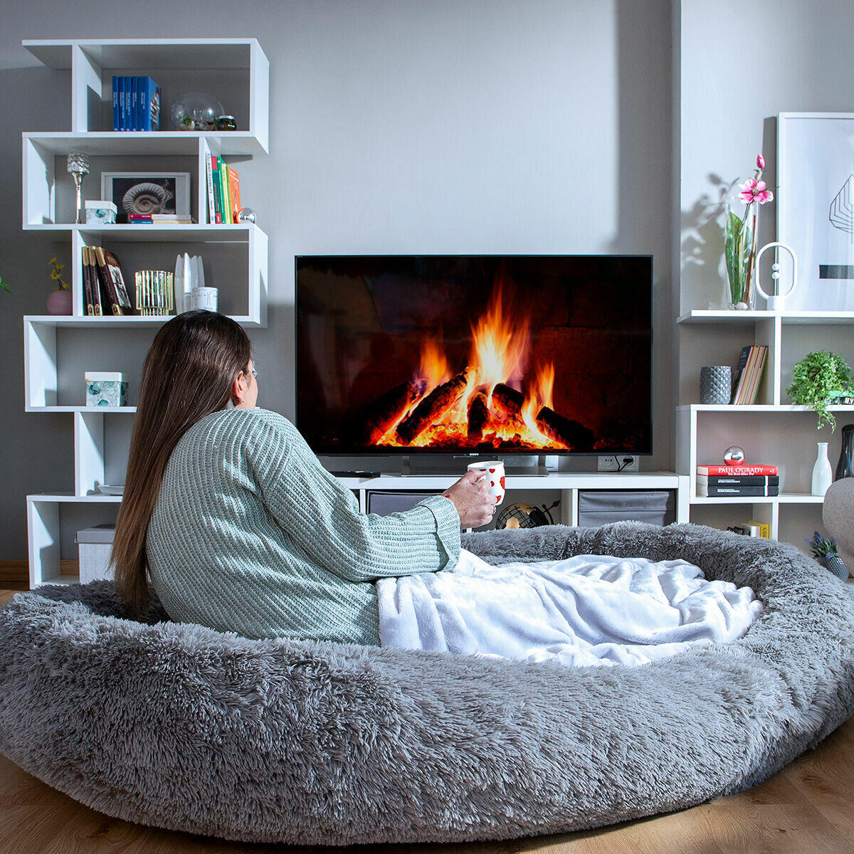 Cama para Cães Humanos | Cama para Cães Humanos XXL InnovaGoods Cinza
