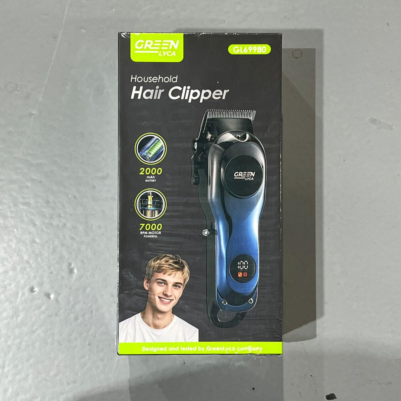 Máquina de cortar cabelo profissional com bateria de 2000mAh e motor de 7000RPM