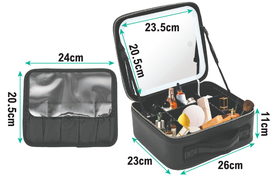 Makeup case with mirror