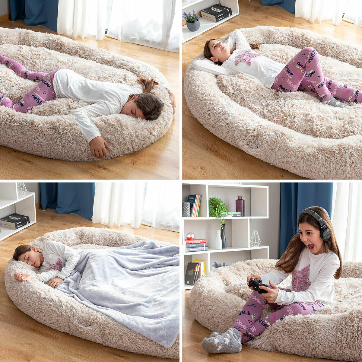 Cama para Cães Humanos | Cama para Cães Humanos XXL InnovaGoods Bege