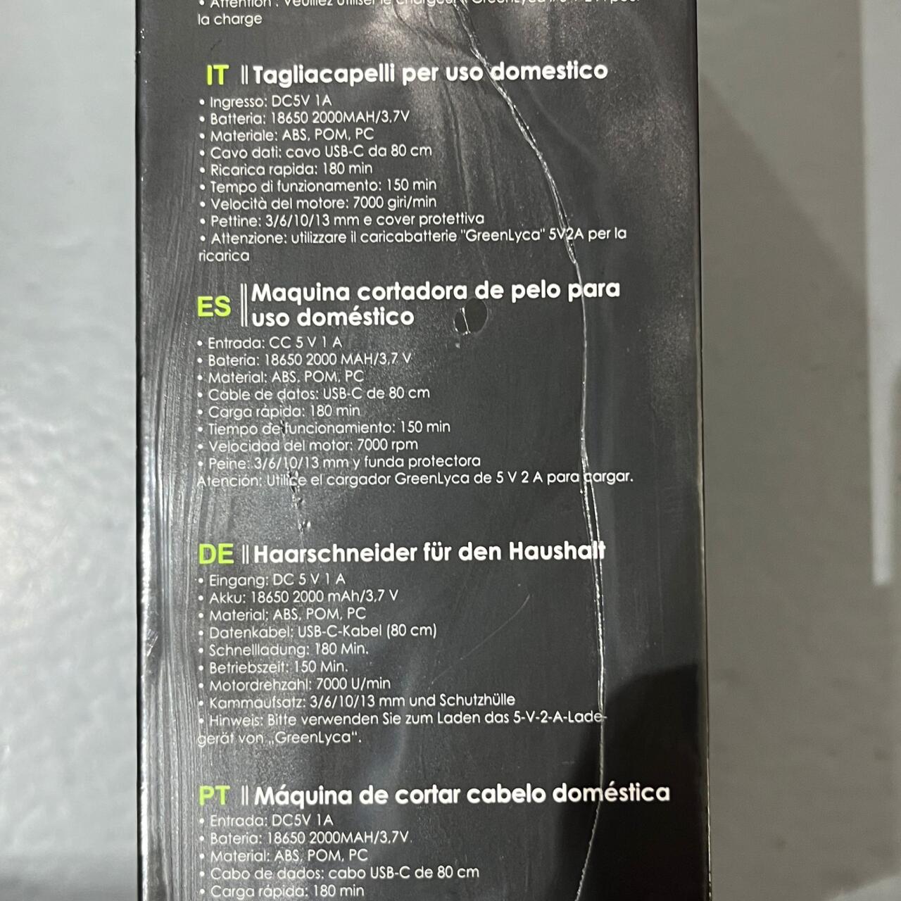 Máquina de cortar cabelo profissional com bateria de 2000mAh e motor de 7000RPM