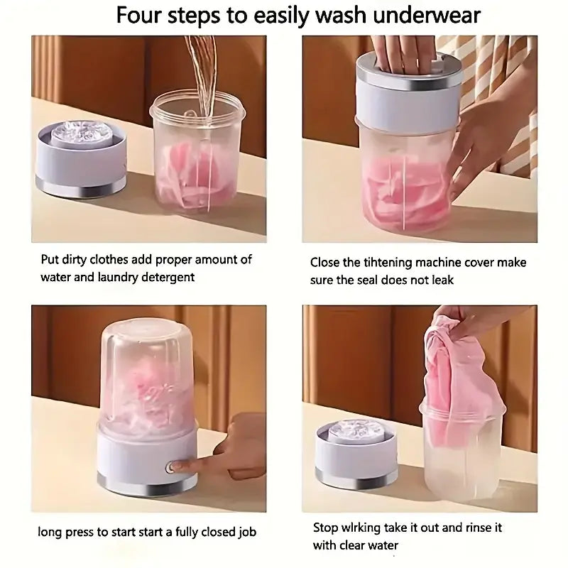 Máquina de lavar roupa portátil sem fios recarregável para roupa interior e meias 🧦🩲