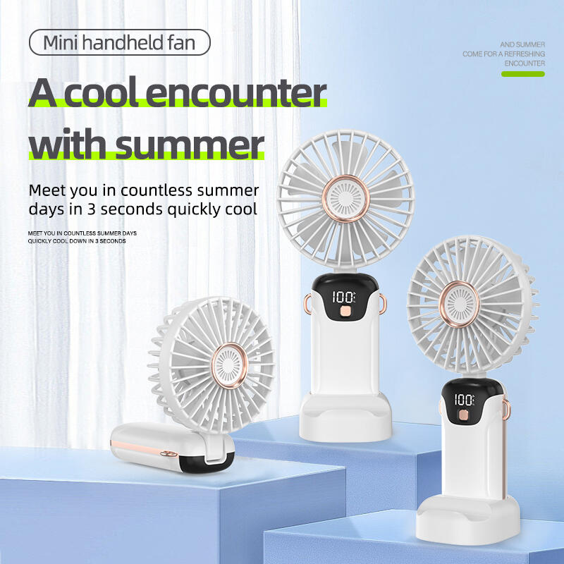 Ventilador de mão com visor digital